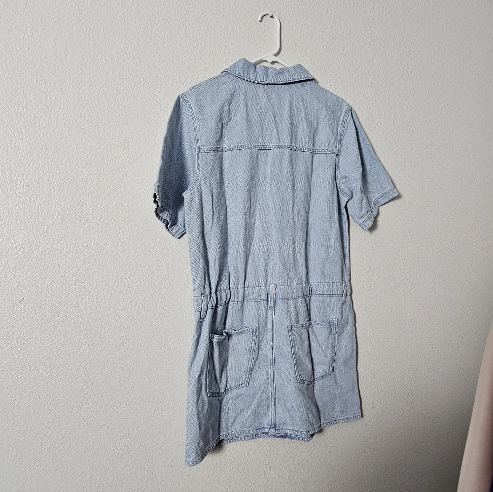 Light Blue Casual Dress with Drawstring Sz M - Picture 5 of 8